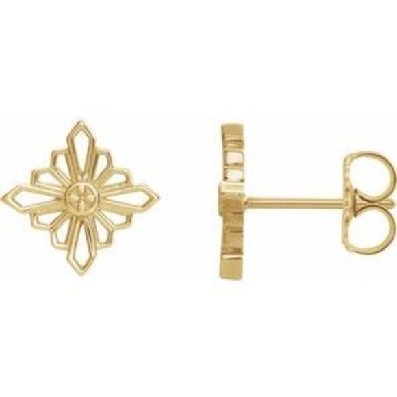Kazi Luxury 14K Yellow Gold Geometric Earrings